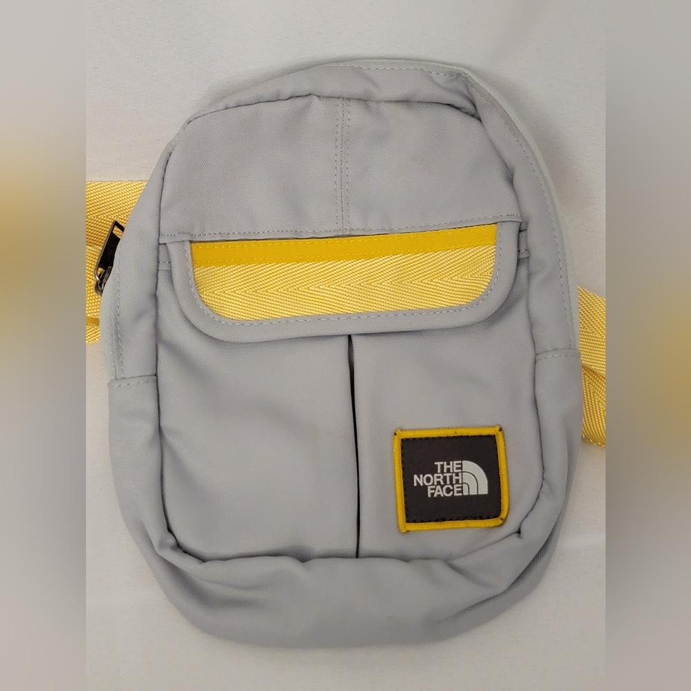The North Face Gray and Yellow Small Crossbody Bag
